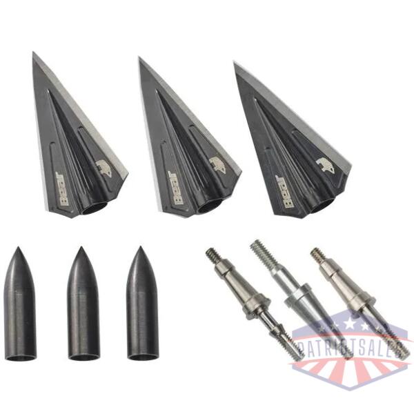 bear archery razorhead vws single bevel broadhead kit - black