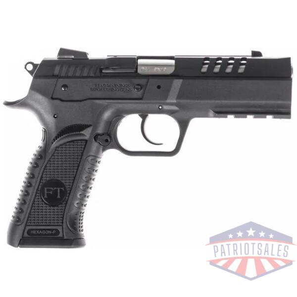 tanfoglio hexagon p handgun 9mm luger 17rd magazine(2) 4.45" compensated barrel da/sa