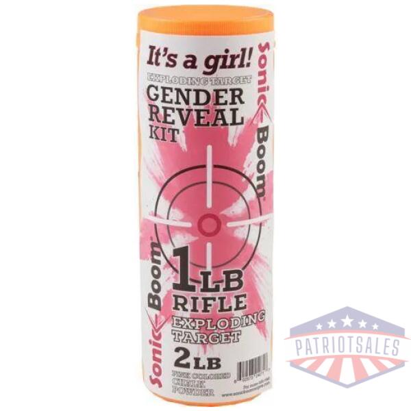 exploding rifle target - gender reveal kit - girl