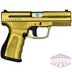 fmk g3 trump signature handgun 9mm luger 14rd magazines(2) 3.87" barrel optic ready gold and silver cerakote