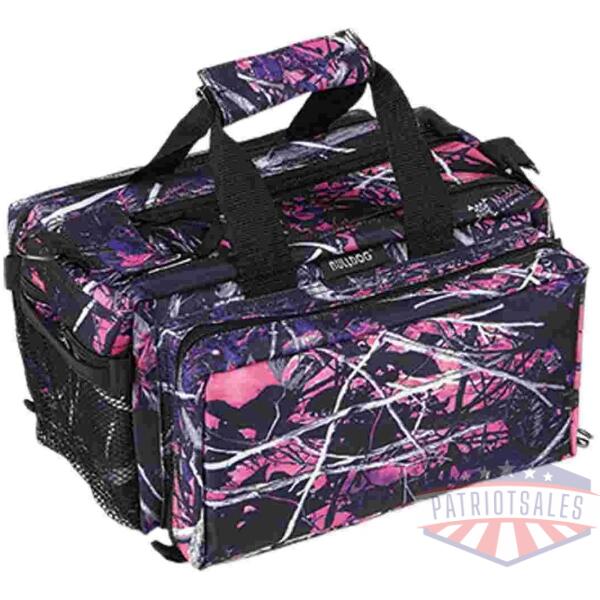 bulldog muddy girl range bag with strap pink camo