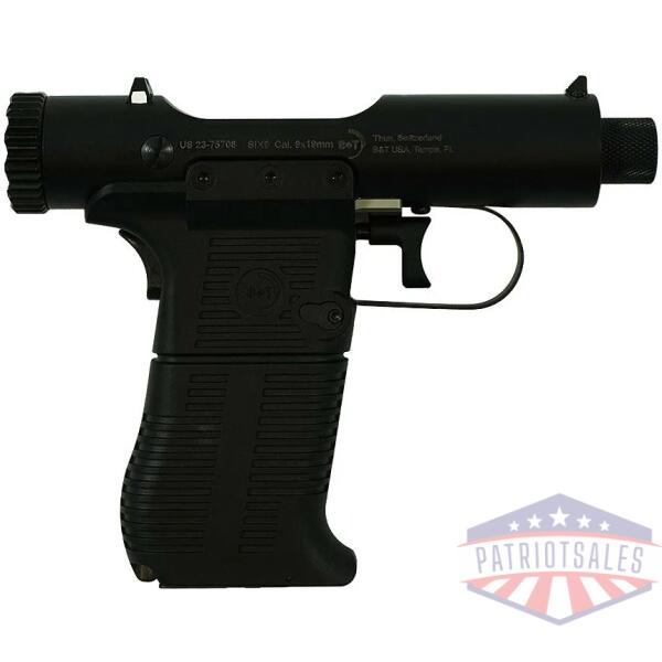 b&t six9 bolt action handgun 9mm luger 9rd magazine 3.5" barrel black suppressor sold separately