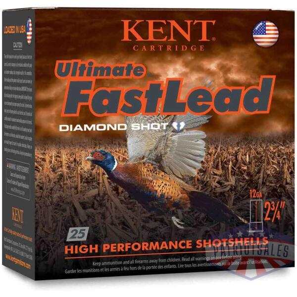 kent ultimate fast lead shotshells 12 ga 2-3/4" 1-1/4oz  1345 fps #6 25/ct