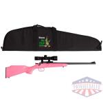 keystone pink synthetic .22lr rifle w scope mount & case
