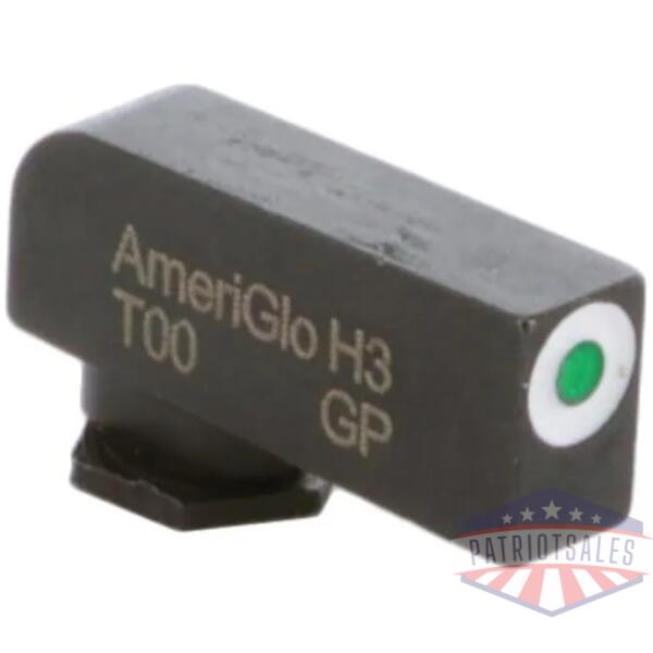 ameriglo green tritium white outline stock front .200in h .125in w glock