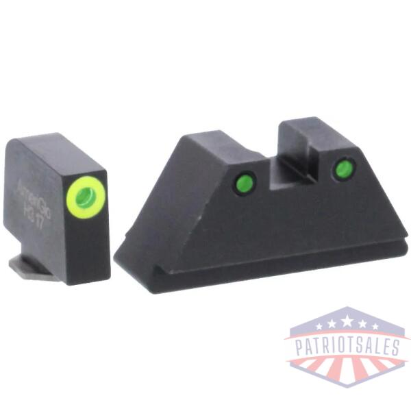 green tritium limegreenlumi rnd outline .315/black .394 for glock tall supp