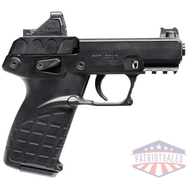 kel-tec p17 handgun .22 lr 16rd magazines (3) 3.8" 1/2x28 threaded barrel black with optic & holster