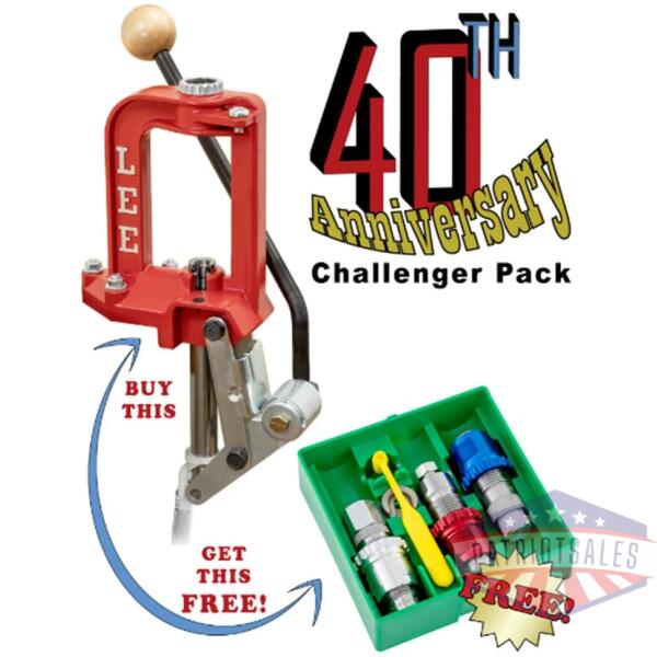 lee challenger iii single stage press 40th anniversary pack with breech carb 3-die set .223 rem