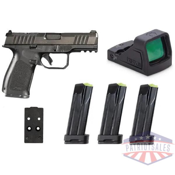 rost martin rm1c handgun bundle 9mm luger 15rd (1) & 17rd (3) magazines 4" barrel black viridian red dot pistol case