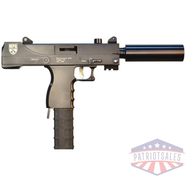 masterpiece arms defender mpa30t handgun 9mm luger 30rd magazine 4.5" threaded barrel black