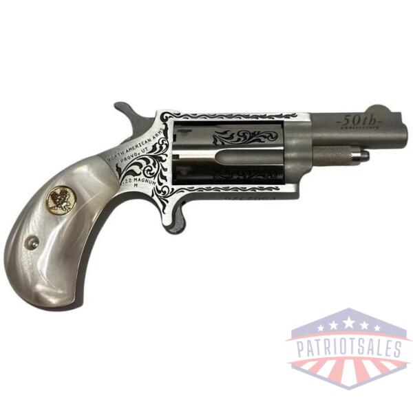 naa  50th anniversary stainless steel handgun .22 wmr 5rd capacity 1.625" barrel white pearl grip limited edition