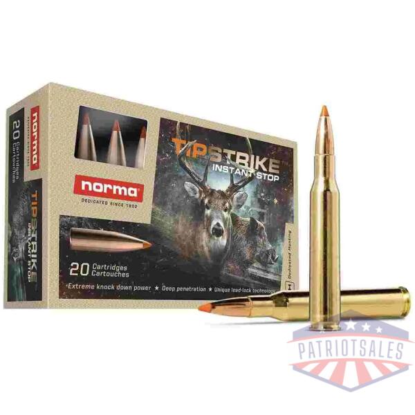 norma tipstrike rifle ammunition .243 win 76gr pt 3445 fps 20/ct
