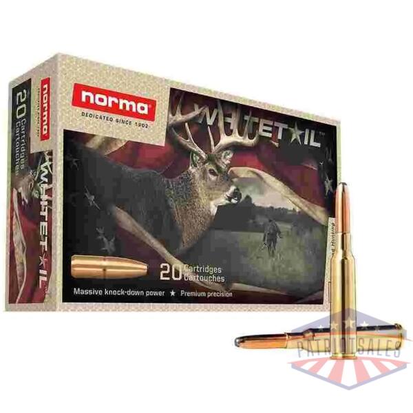 norma whitetail rifle ammunition 6.5x55 se 156gr psp 2559 fps 20/ct