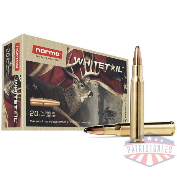 norma whitetail rifle ammunition .30-06 sprg 150gr psp 2887 fps 20/ct