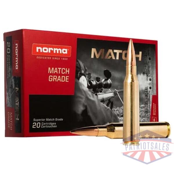 norma match king rifle ammunition .338 norma mag 300gr otm 2657 fps 20/ct