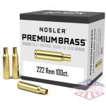 nosler unprimed brass rifle cartridge cases .222 rem 100/ct