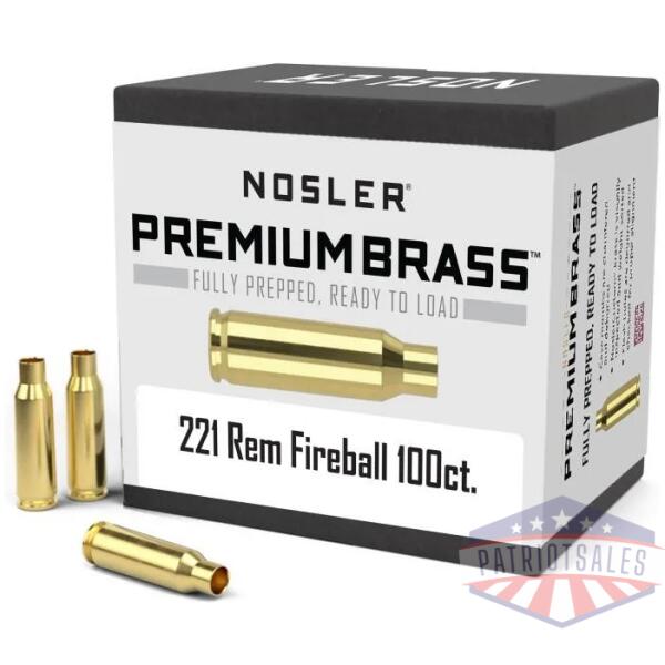 nosler unprimed brass rifle cartridge cases .221 fireball 100/ct