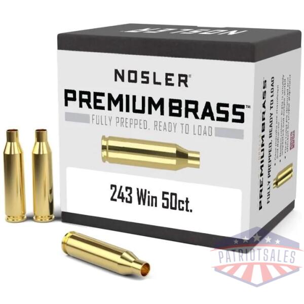 nosler unprimed brass rifle cartridge cases .243 win 50/ct