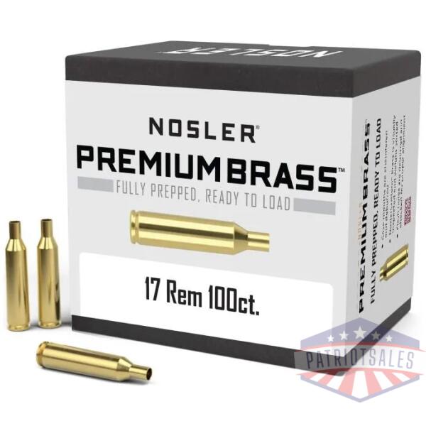 nosler unprimed brass rifle cartridge cases .17 rem 100/ct