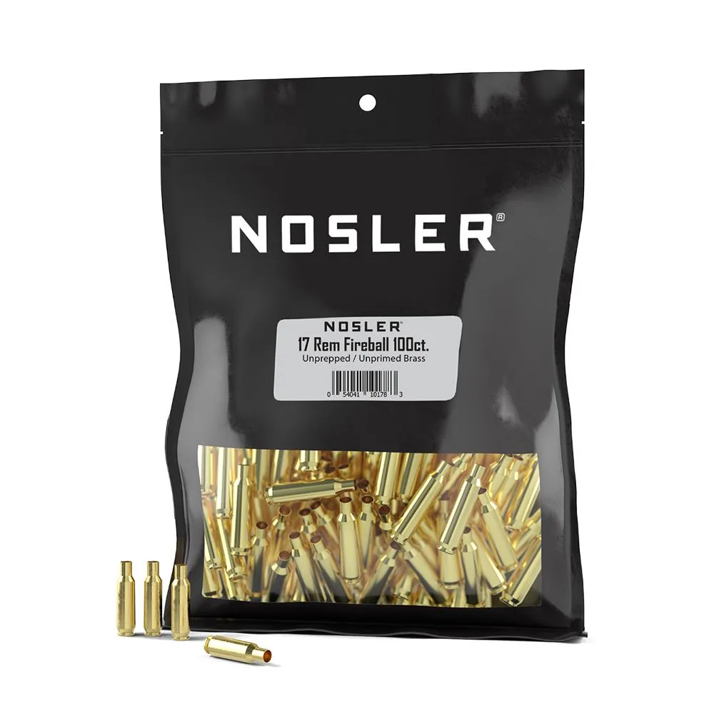 Nosler Unprimed Unprepped Brass Rifle Cartridge Cases .17 Rem Fireball Nos Hs 100/Ct (Bulk) Nosler unprimed unprepped brass rifle cartridge cases. 17 rem fireball nos hs 100/ct (bulk)