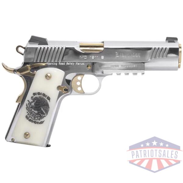 girsan mc1911 liberador handgun .38 super 9rd magazine 5" barrel stainless steel mexican coat of arms