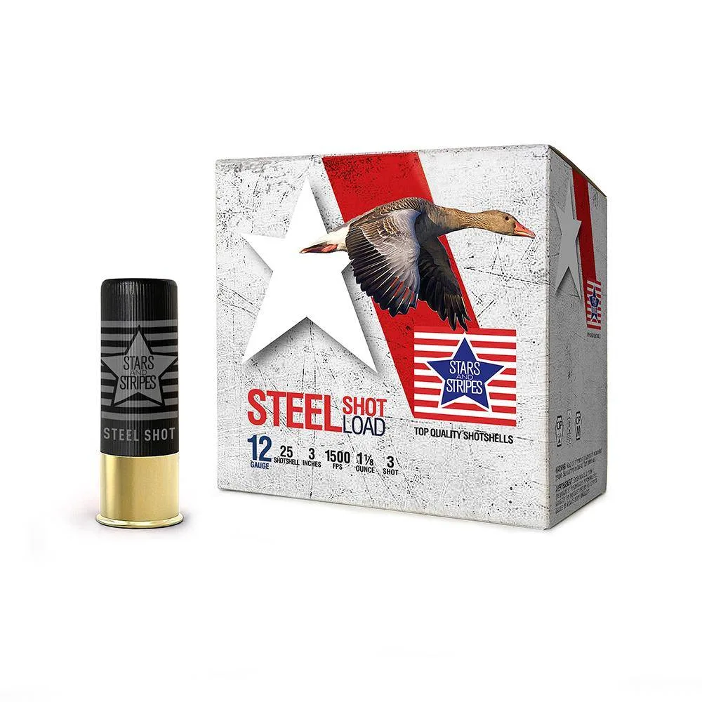 Ppu Stars &Amp;Amp; Stripes Steel Shotshell 12Ga 3'' 1-1/8 Oz 1500 Fps #3 25/Ct Ppu stars & stripes steel shotshell 12ga 3'' 1-1/8 oz 1500 fps #3 25/ct