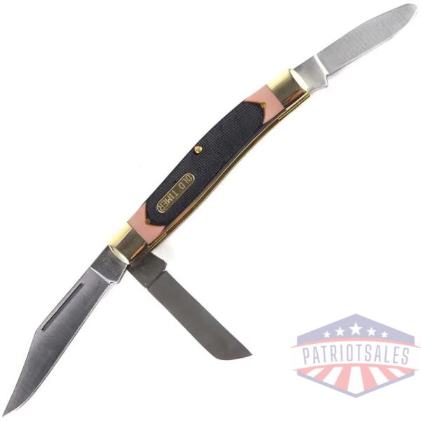 old timer senior folding knife 3" clip point blade 3 blades