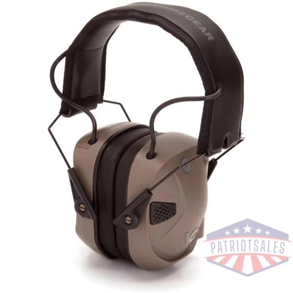 pyramex amp bt electronic earmuff 26db tan with bluetooth