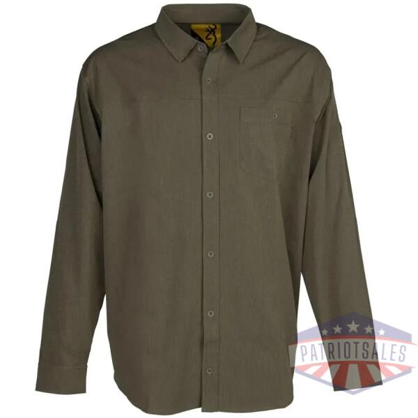 browning lightweight button down long sleeve shirt green m