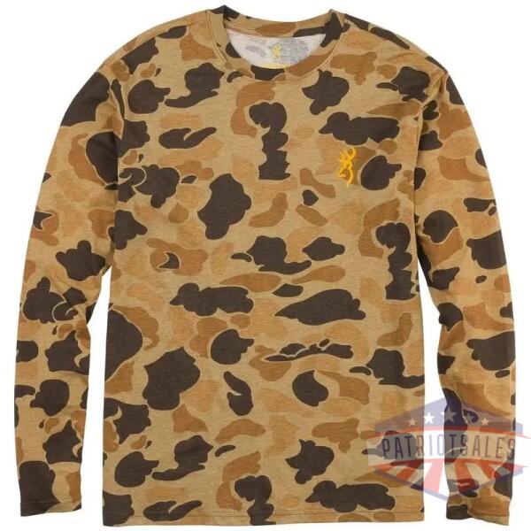 browning wasatch long sleeve t-shirt vintage tan camo s