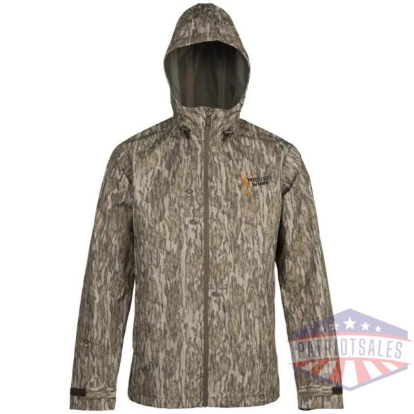 browning rain shell jacket mossy oak bottomland l
