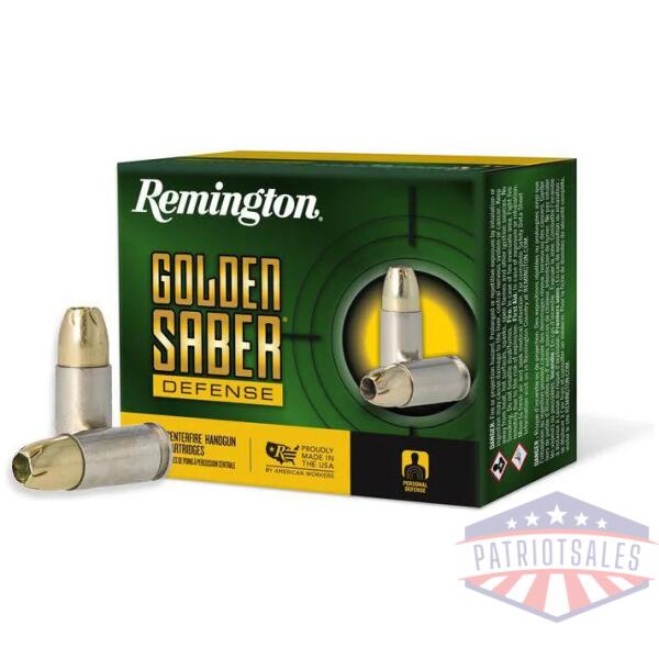 remington golden saber defense handgun ammunition 9mm luger 147gr bjhp 990 fps 20/ct