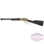 rossi rio bravo rough riders/ theodore roosevelt engraved pvd gold rifle .22 lr 15rd capacity 18' barrel wood stock
