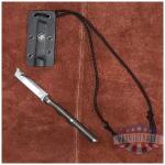 templar neck knife black powder d2 tanto silver