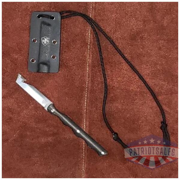 templar neck knife black powder d2 tanto silver