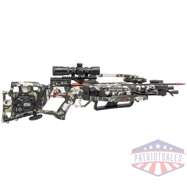 wicked ridge fury 410 de-cock crossbow acudraw rangemaster pro scope camo