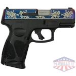 taurus g3c "guns & roses engraved mongoose purple" handgun 9mm luger 12rd magazines(2) 3.26'' barrel