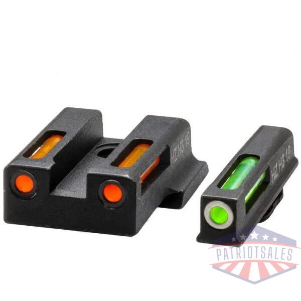 hiviz litewave h3 sight orange/green litepipe/white front ring fits s&w m&p ez380