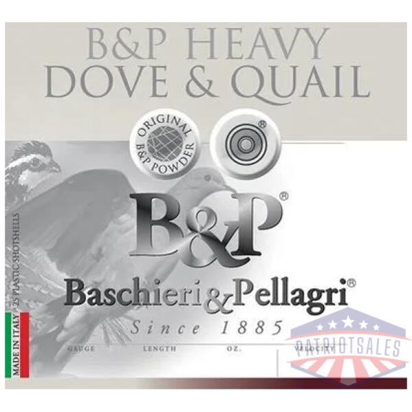 b&p dove & quail shotshells- 28 ga 2-3/4 in 15/16 oz #6 1300 fps 25/ct(box printed as 7/8-shells are 15/16)