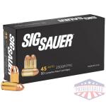 sig elite performance handgun ammunition .45 acp 230 gr fmj 830 fps 50/ct
