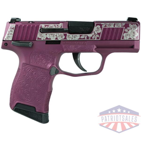 sig sauer exclusive "black cherry roses" p365-380 handgun 380 auto 10rd magazine 3.1" barrel black manual safety