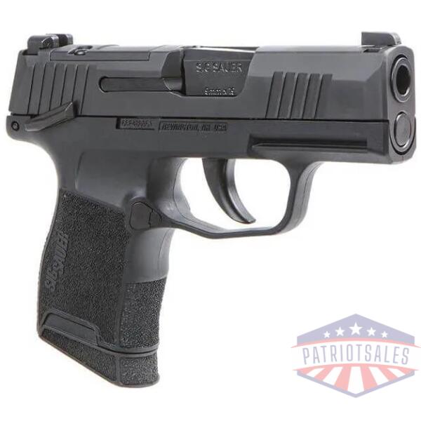 sig sauer p365 handgun 9mm luger 10rd magazine (2) 3.1" barrel black night sights manual safety compact sig-loc footprint- ca compliant