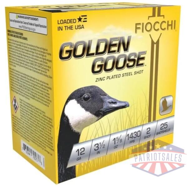 fiocchi golden goose shotshells 12ga 3 1/2" 1-5/8oz 1430fps #2 25/ct