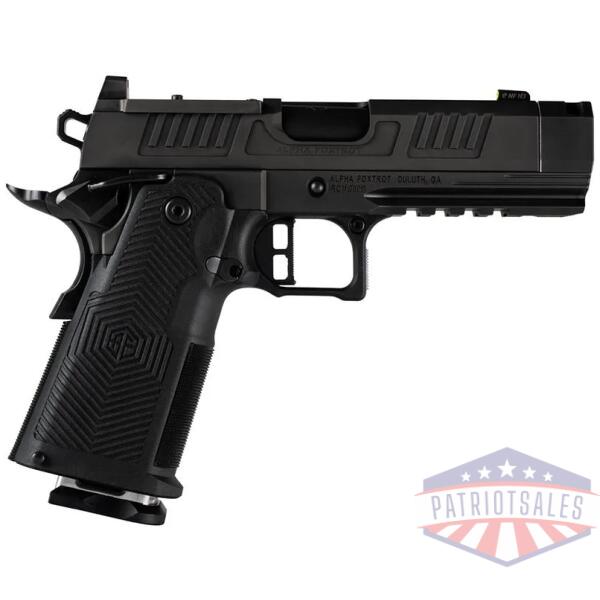 alpha foxtrot af1911-romulus handgun 9mm luger 17rd (1) & 20rd (1) magazine 3.5" compensated threaded barrel black mos cut