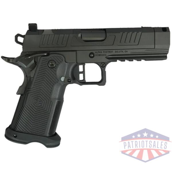 alpha foxtrot af1911-romulus handgun 9mm luger 17rd (1) & 20rd (1) magazine 3.5" compensated threaded barrel black rmsc cut