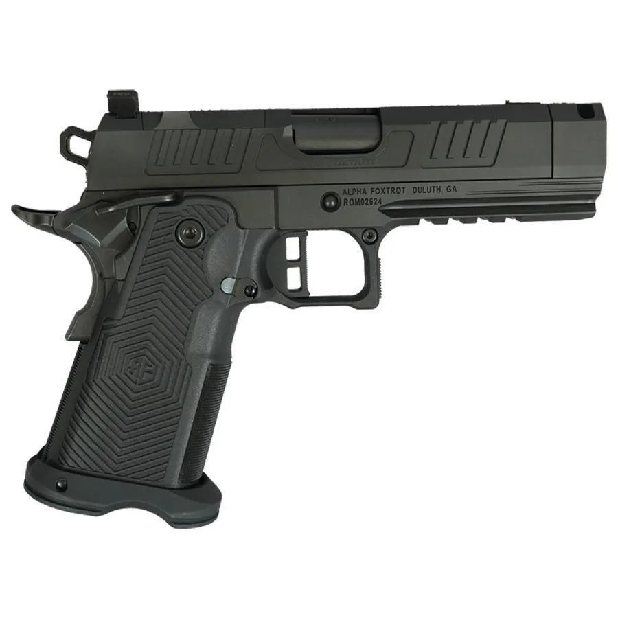 Alpha foxtrot af1911-romulus handgun 9mm luger 17rd (1) & 20rd (1) magazine 3. 5" compensated threaded barrel black rmsc cut