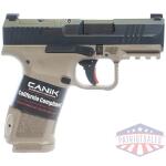 canik mete mc9 l handgun 9mm luger 10rd magazine 3.18" barrel black/fde ca compliant