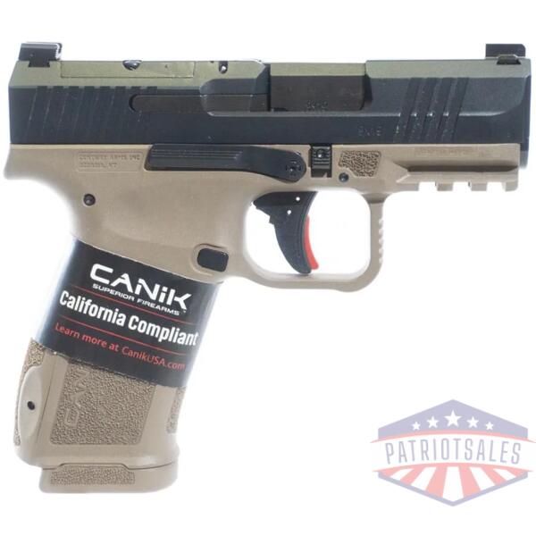 canik mete mc9 l handgun 9mm luger 10rd magazine 3.18" barrel black/fde ca compliant