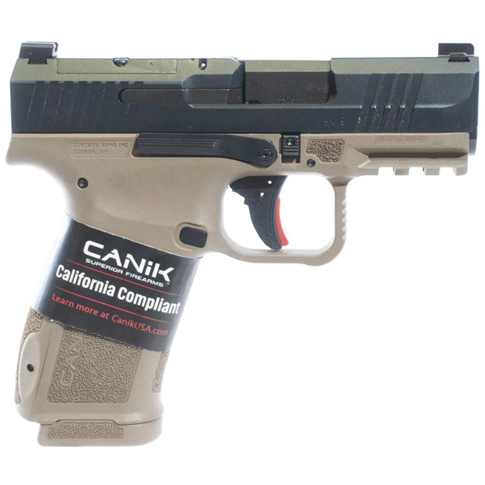 Canik Mete Mc9 L Handgun 9Mm Luger 10Rd Magazine 3.18&Amp;Quot; Barrel Black/Fde Ca Compliant Canik mete mc9 l handgun 9mm luger 10rd magazine 3. 18" barrel black/fde ca compliant