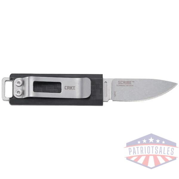 crkt scribe fixed blade knife 1-3/4" drop point blade black